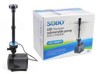 SOBO LED-5800FP pompa fontannowa 3500l/h z oświetleniem LED RGB do oczka wodnego, stawu