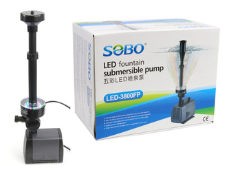 SOBO LED-3800FP pompa fontannowa 2000l/h z oświetleniem LED RGB do oczka wodnego, stawu