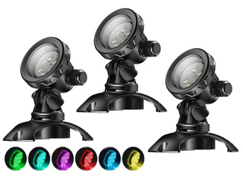 SUNSUN CED-110C Lampy LED 7 kolorów światła, oświetlenie do oczka wodnego, basenu, ogrodu