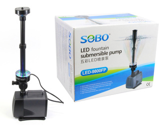 SOBO LED-9800FP pompa fontannowa 5500l/h z oświetleniem LED RGB do oczka wodnego, stawu