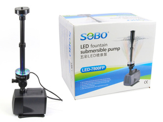 SOBO LED-7800FP pompa fontannowa 4500l/h z oświetleniem LED RGB do oczka wodnego, stawu