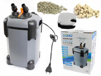 SOBO SF-1200-UV filtr zewnetrzny - kubełkowy z lampa UV-C 9W do akwarium 170L - 350L