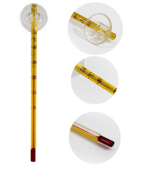 Termometr szklany, cienki, żółty