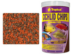 TROPICAL CICHLID CHIPS 1000ml / 520g - wybarwiający, wysokobiałkowy pokarm w formie chipsów dla pielęgnic