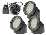 Zestaw oświetlenia - 3 lampy x40 LED QL-34 kolor światła - biały, do oczka wodnego, basenu, ogrodu