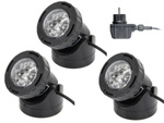 Zestaw oświetlenia - 3 lampy x12 LED QL-39 kolor światła biały, do oczka wodnego, basenu, ogrodu
