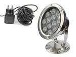 Reflektor, metalowa lampa LED 12W - oświetlenie do oczka wodnego, stawu, basenu lub ogrodu