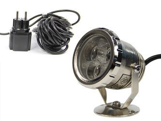 Reflektor, metalowa lampa LED 3W - białe oświetlenie do oczka wodnego, stawu, basenu lub ogrodu